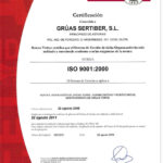 Certificado de calidad concedido a Grúas Sertiber, S.L.